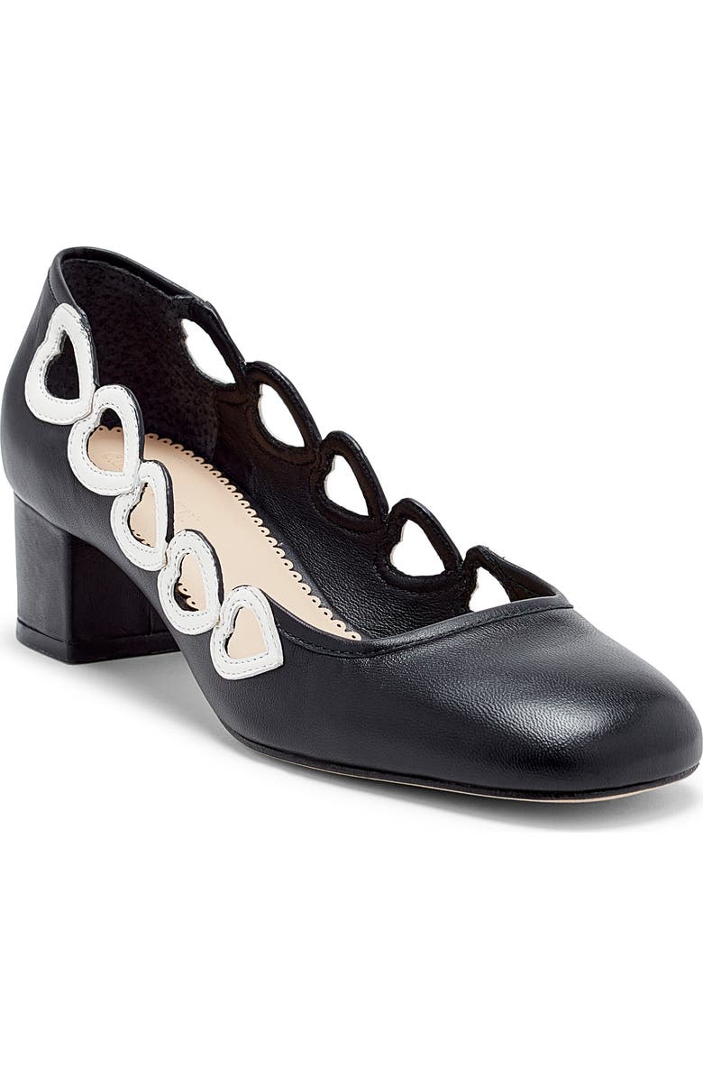 Cinq à Sept Martine Block Heel Pump, Main, color, Black/ Ivory