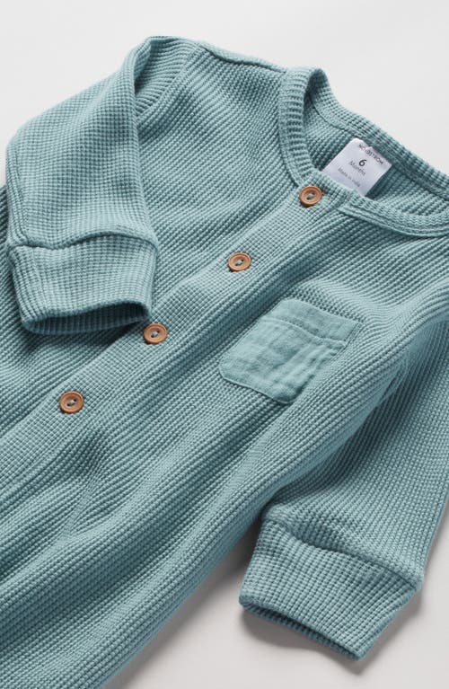 Nordstrom Waffle Knit Cotton Romper In Green