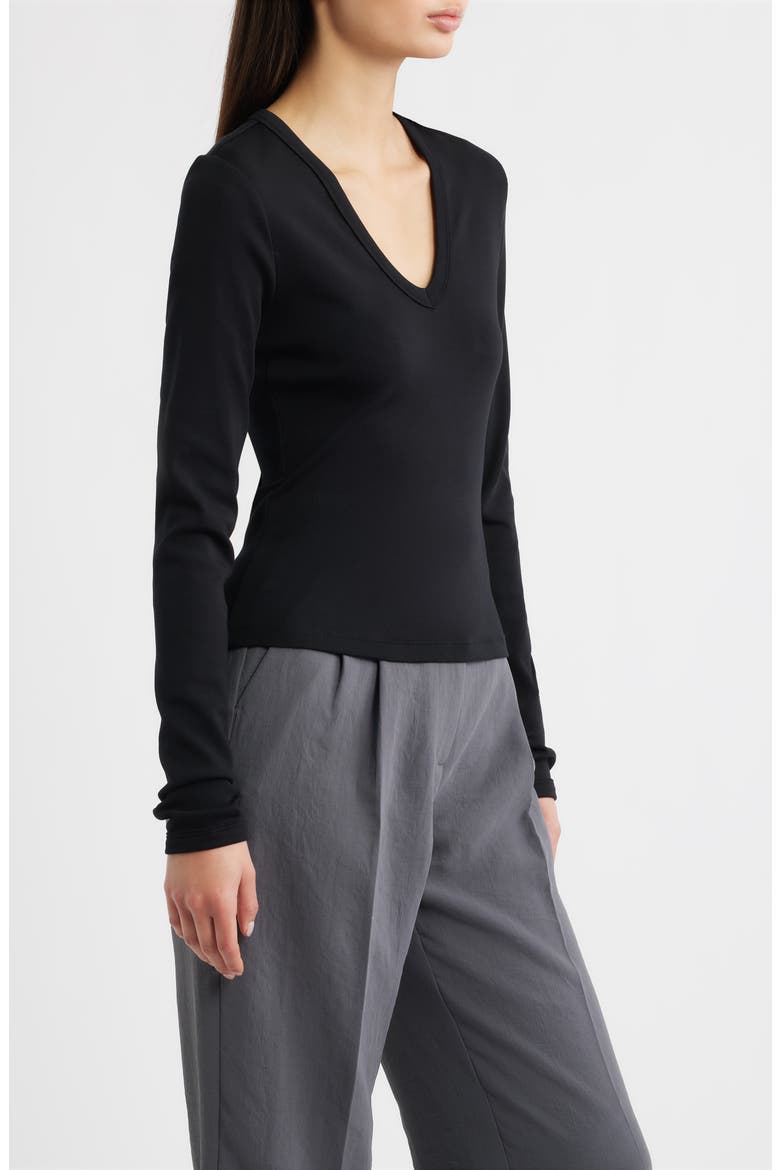 Reed Long Sleeve Scoop Neck Top, Alternate, color, BLACK