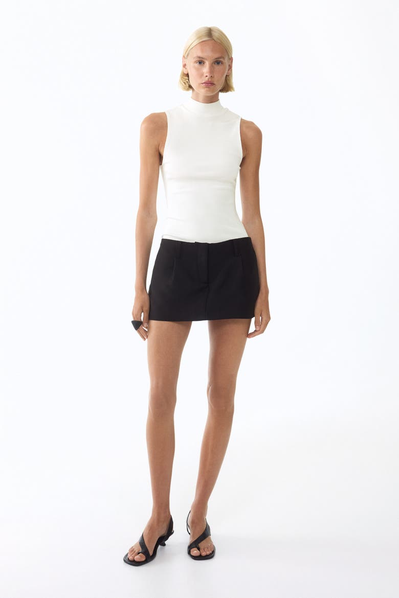 Viscose Mock Turtleneck Top, Alternate, color, White