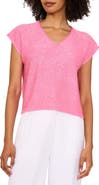 Vince Camuto Sequin Accent Short Sleeve Sweater