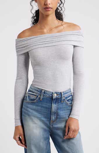 BP. Rib Off the Shoulder Top