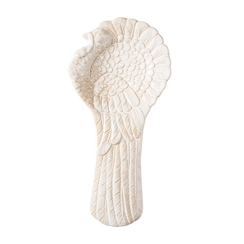 C & F Home C&f Home White Turkey Stoneware Thanksgiving Kitchen Spoon Rest 9"