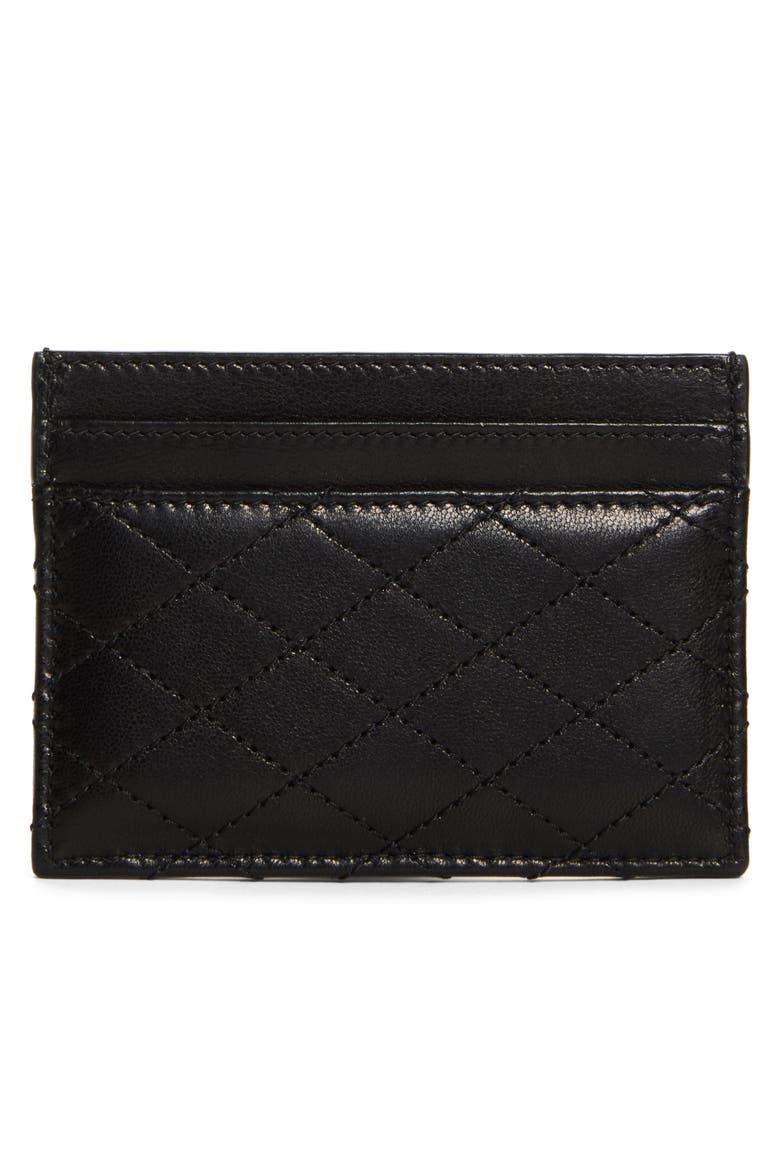 Gaby Quilted Leather Card Case, Alternate, color, 1000 NERO