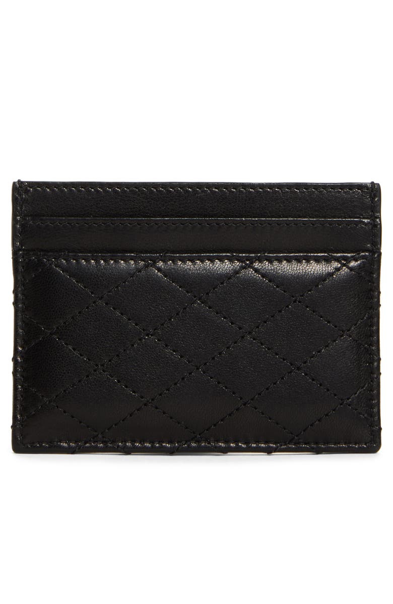 Saint Laurent Gaby Quilted Leather Card Case, Alternate, color,