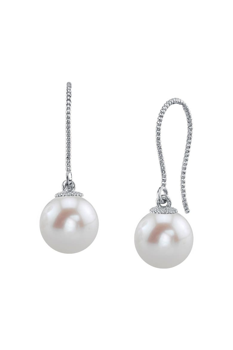 14K Gold Freshwater Pearl Cindy Earrings, Main, color, White Gold