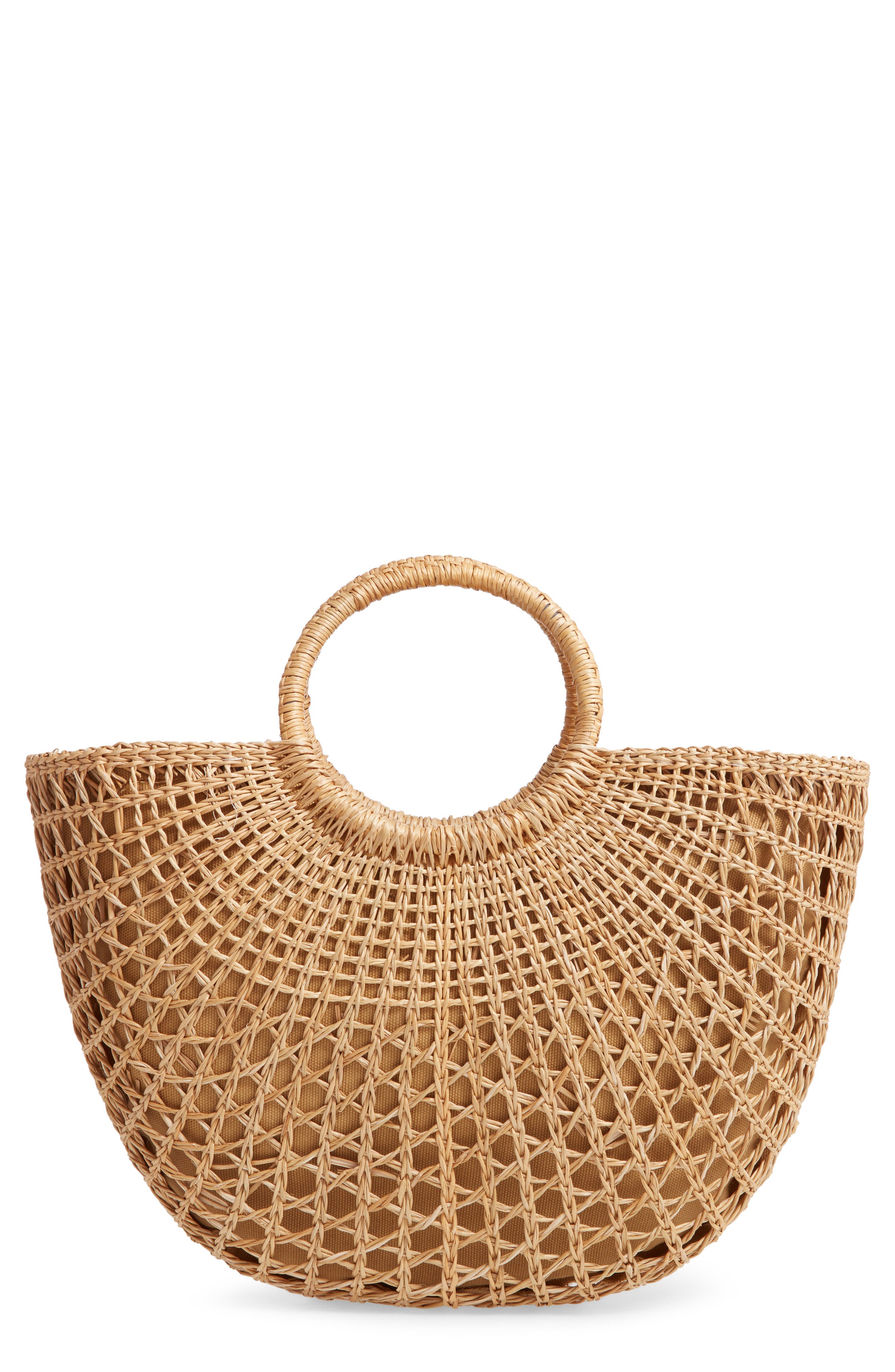 Malibu Skye Woven Straw Satchel, Main, color, 