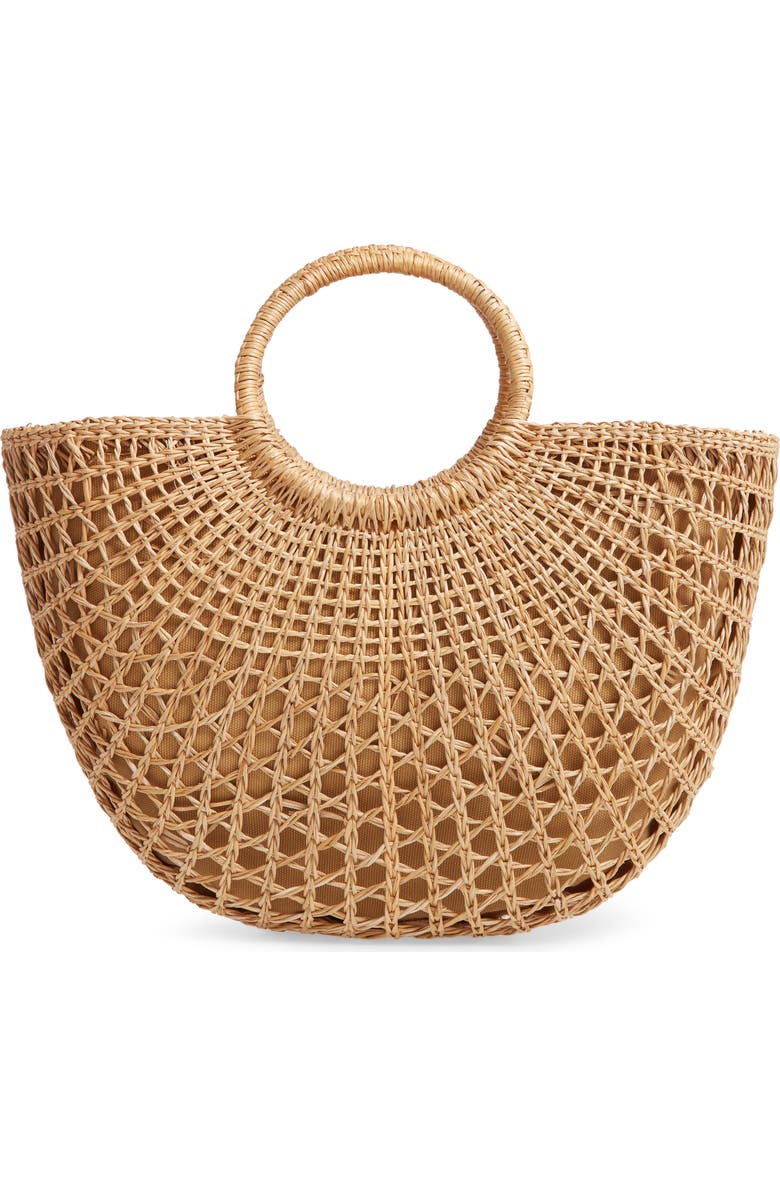 Malibu Skye Woven Straw Satchel, Main, color,