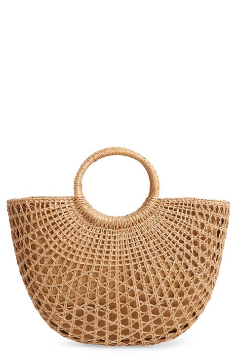 Woven Straw Satchel