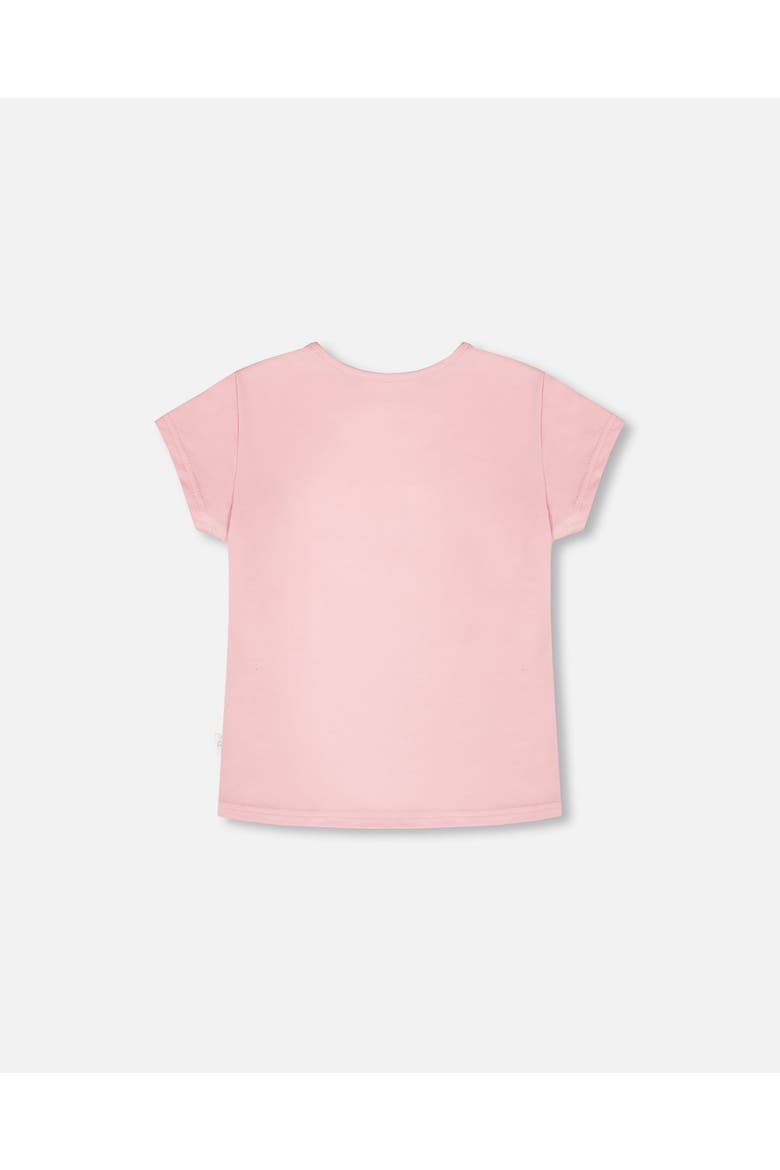Organic Cotton Jersey Flower Short Sleeve T-Shirt, Alternate, color, Dusty Pink