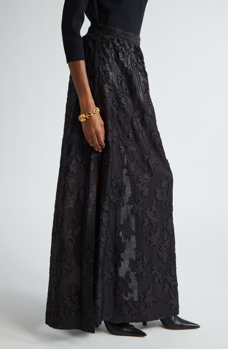 St. John Collection Floral Fil Coupé Skirt, Alternate, color,