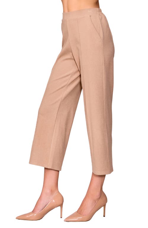 Melloday Knit Pintuck Ankle Pants In Pink