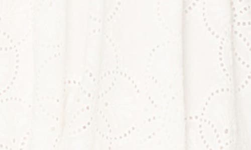 Milly Geo Eyelet Knit Combo Midi Dress In Ecru