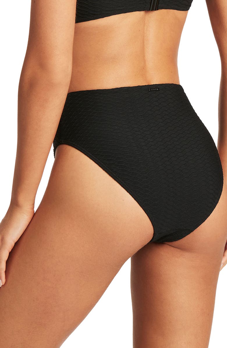 Sea Level Retro High Waist Bikini Bottoms, Alternate, color, 