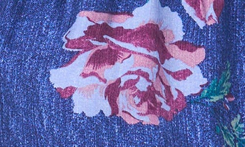 VINCE CAMUTO VINCE CAMUTO FLORAL OFF THE SHOULDER BUBBLE SLEEVE TOP