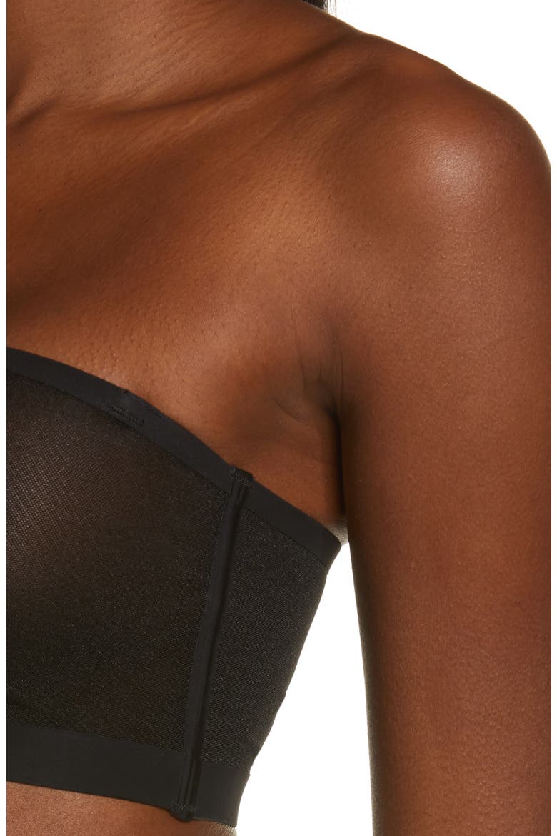 Sheer Sculpt Bandeau Bralette, Alternate, color, ONYX