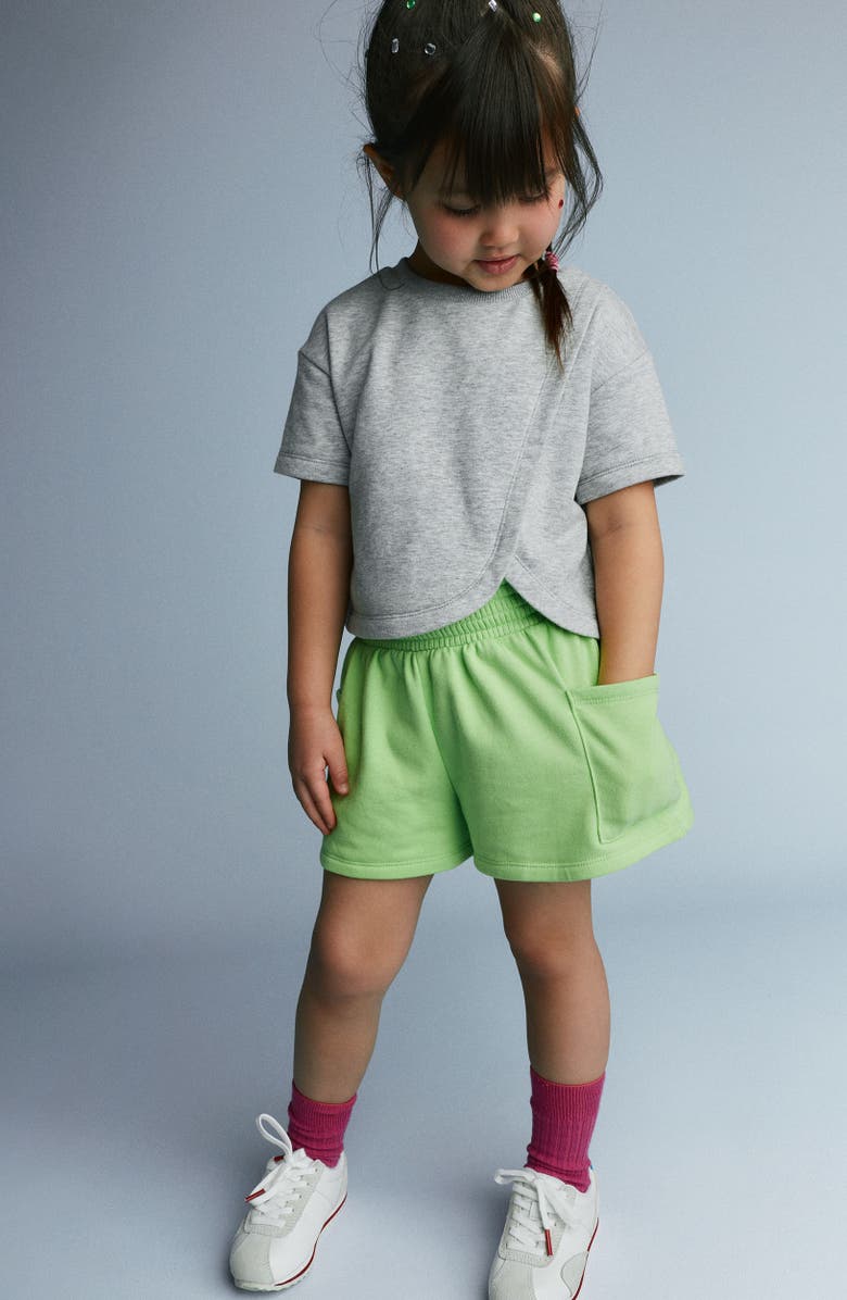 OTTER AVENUE Kids' Swing Cotton Blend Shorts, Alternate, color, Lime Time