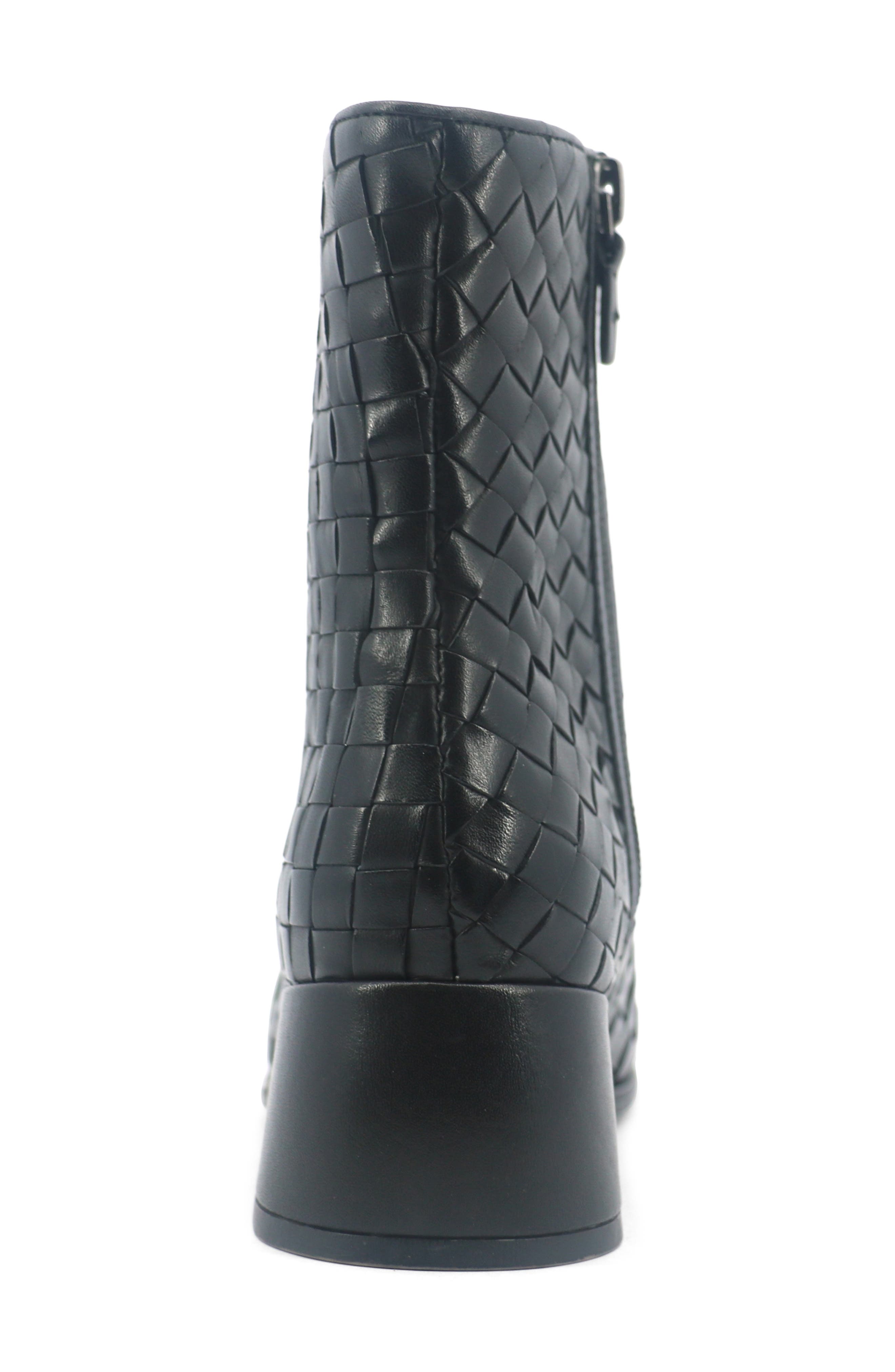 Gentle Souls Elodie Woven Bootie, Alternate, color, Black Leather