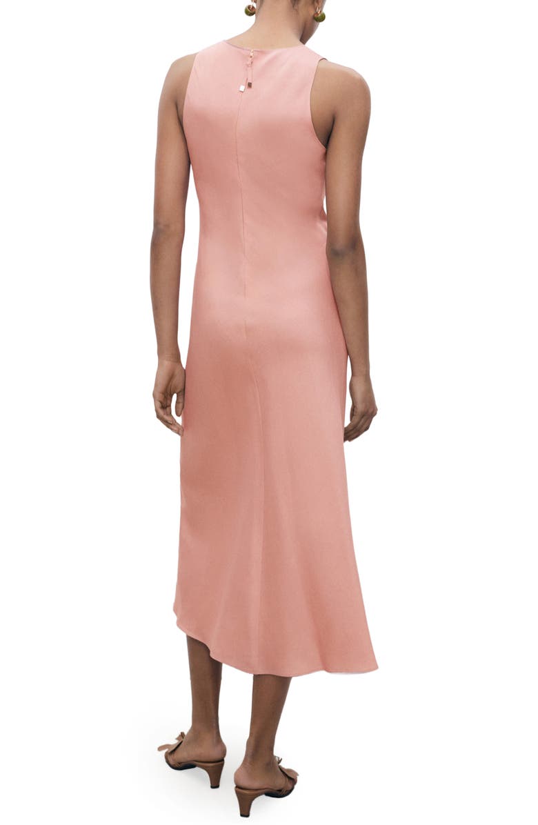 MANGO Sleeveless Linen Blend Midi Dress, Alternate, color, Pink
