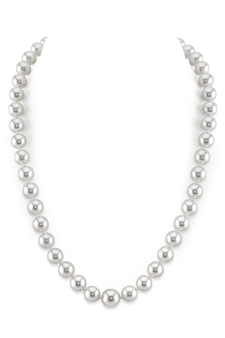 8-10mm White South Sea Pearl Necklace - AAA Quality, Main, color, White Gold Clasp