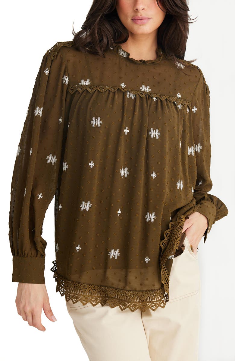 Talisman the Label Ellidy Embroidery Long Sleeve Shirt, Alternate, color, 