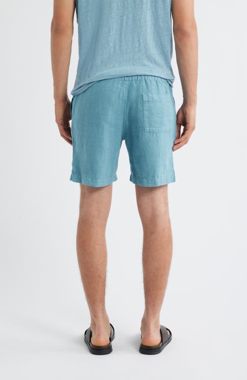 Alex Crane  Bo Linen Drawstring Shorts In Blue