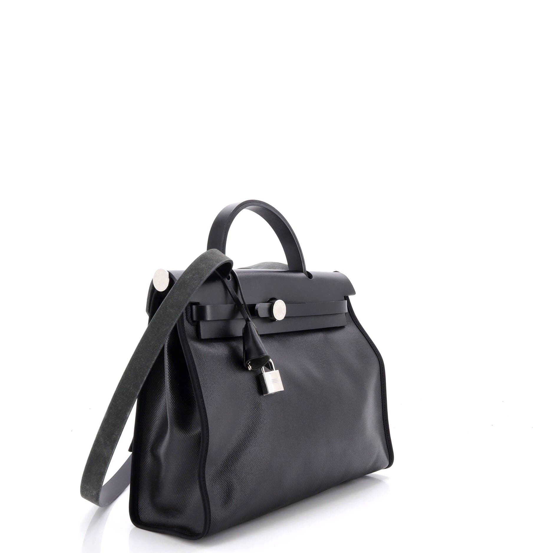 Pre-Owned Hermes Herbag Zip Berline Vache Canvas and Leather 31, Alternate, color, 