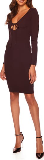 Tie Cutout Long Sleeve Dress