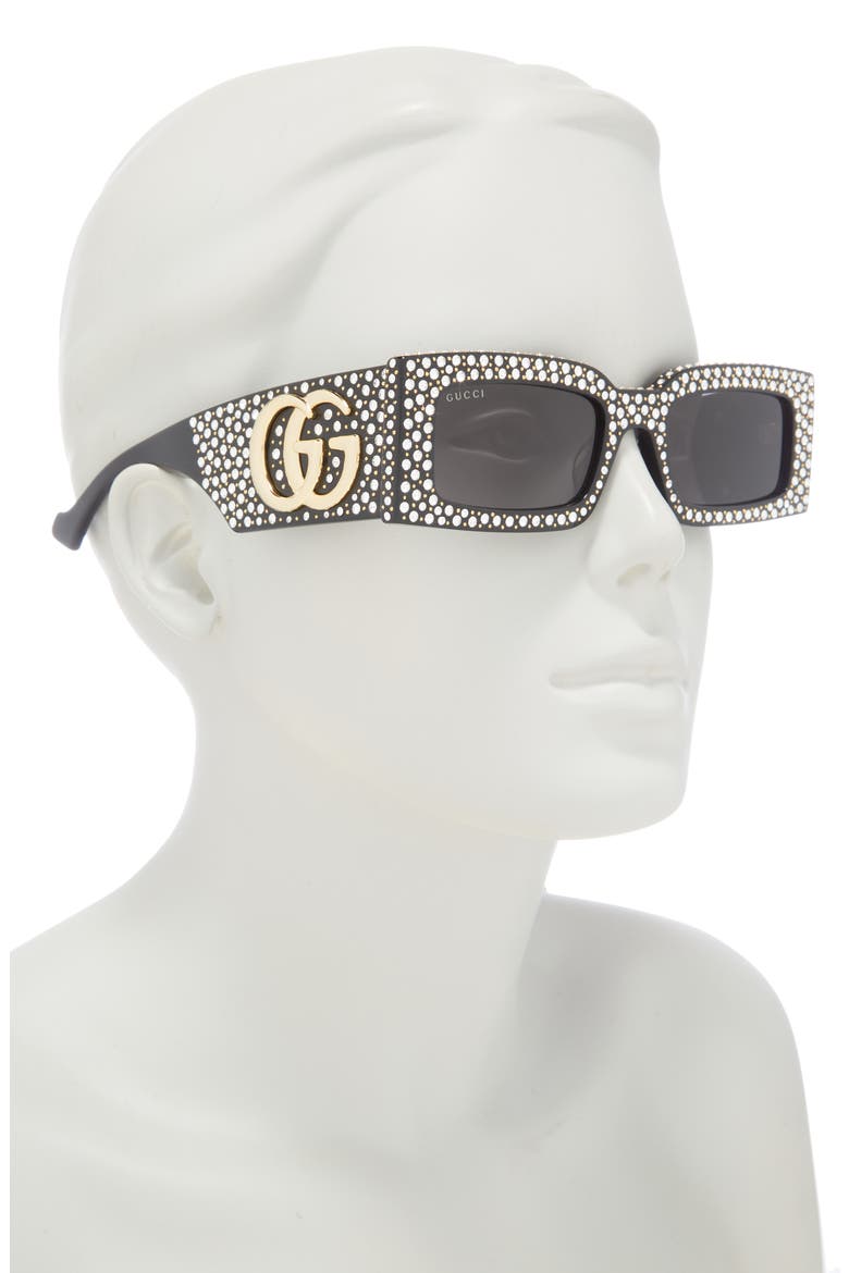 53mm Special Edition Rectangular Sunglasses, Alternate, color, BLACK BLACK GREY