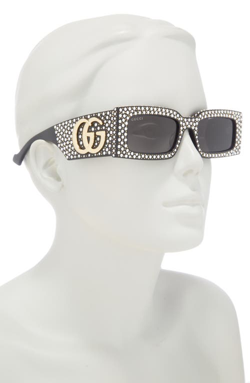 Gucci 53mm Special Edition Rectangular Sunglasses In Black Black Grey