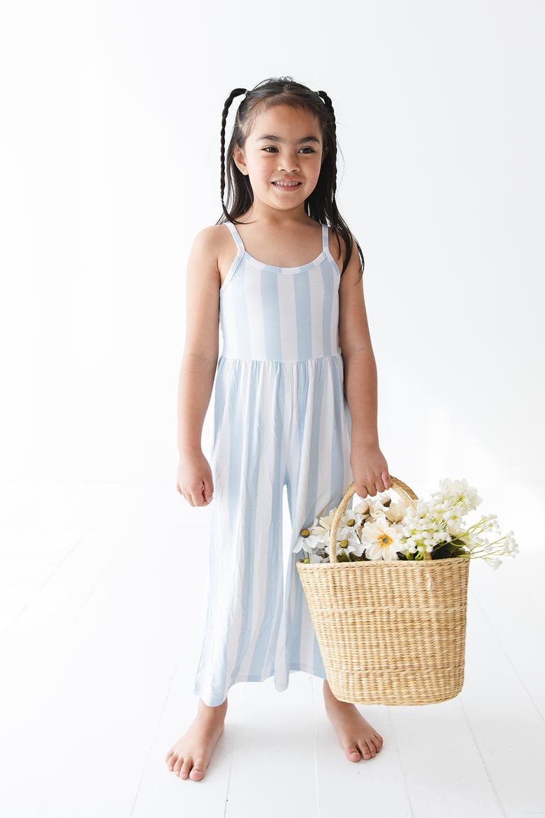 Baby Girl's Cotton Candy Stripes Wide Leg Jumpsuit, Alternate, color, Blue