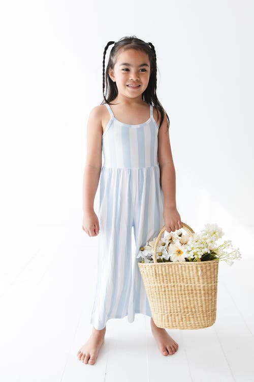 Charlie Lou Baby ® Little Girl's Cotton Candy Stripes Wide Leg Jumpsuit In Blue