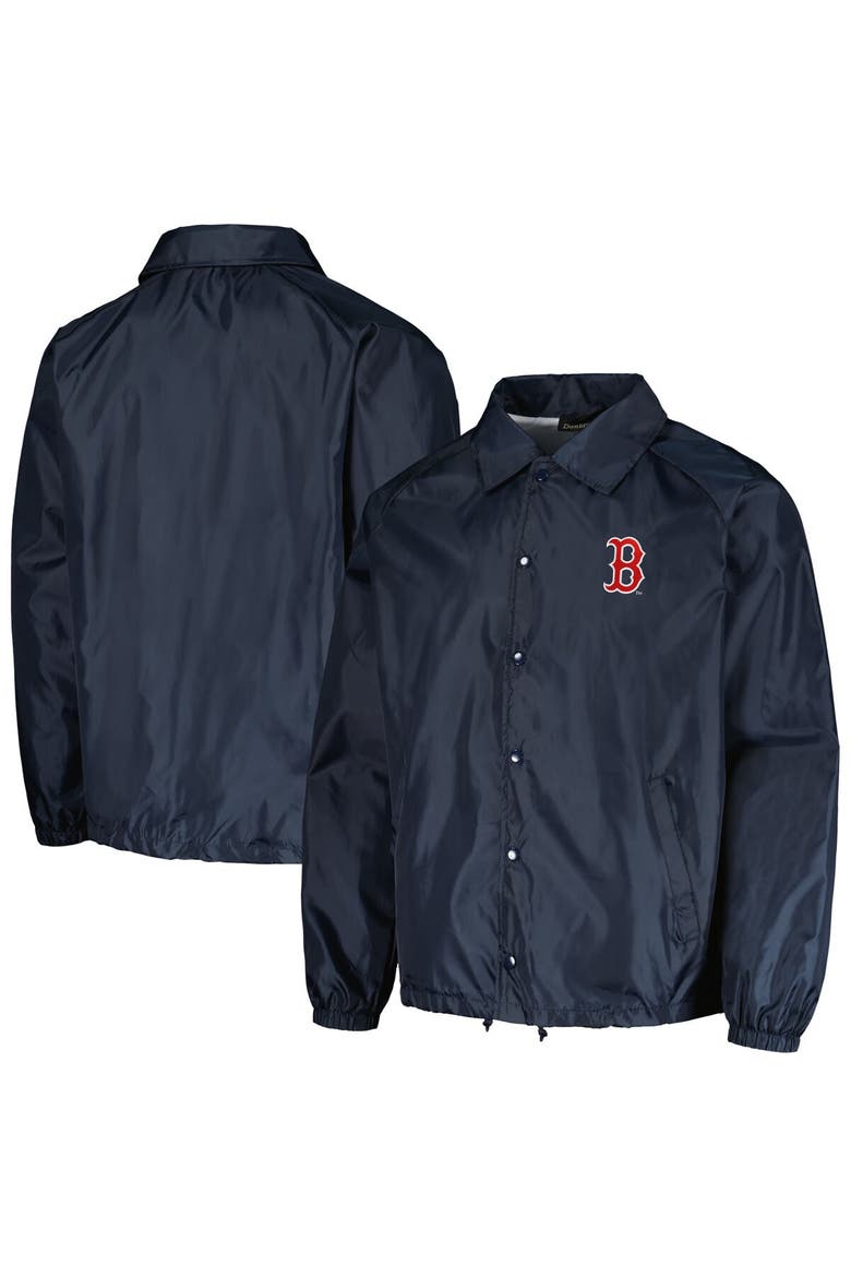 Men's Dunbrooke  Navy Boston Red Sox Coach's Raglan Full-Snap Windbreaker Jacket, Alternate, color, Navy