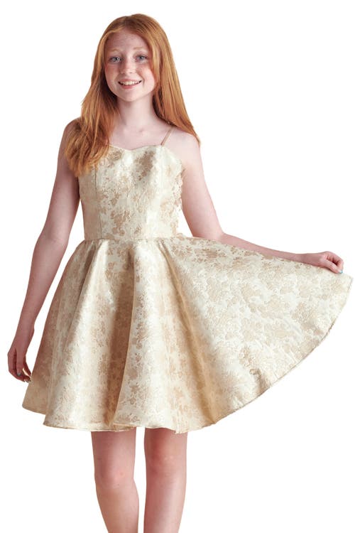 Un Deux Trois Fit And Flare Party Dress In Yellow