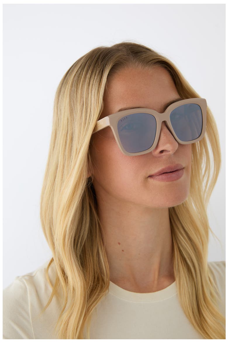 Meredith 54mm Square Sunglasses, Alternate, color, SILVER FLASH
