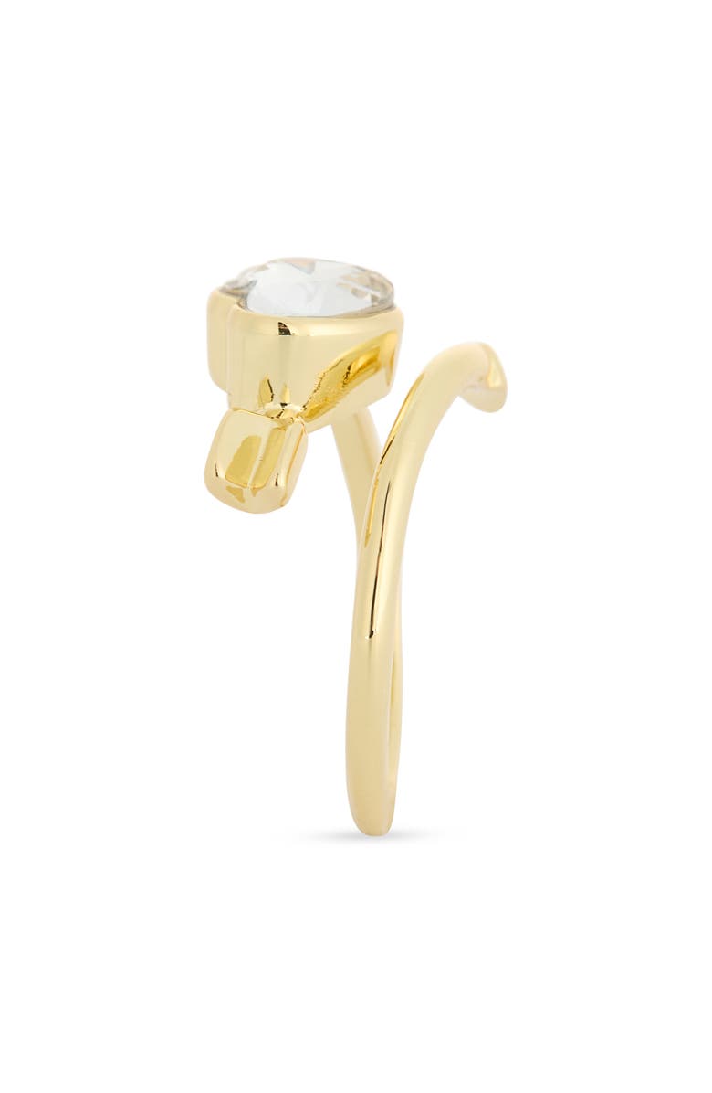Covet Heart & Arrow Cubic Zirconia Crossover Ring, Alternate, color, Clear / Gold