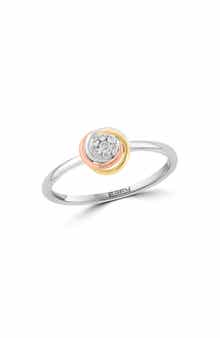 Tri-Tone Pavé Diamond Ring
