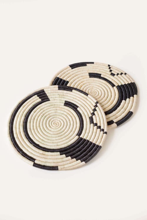 Indego Africa Geo Natural And Black Placemat In Natural And Black