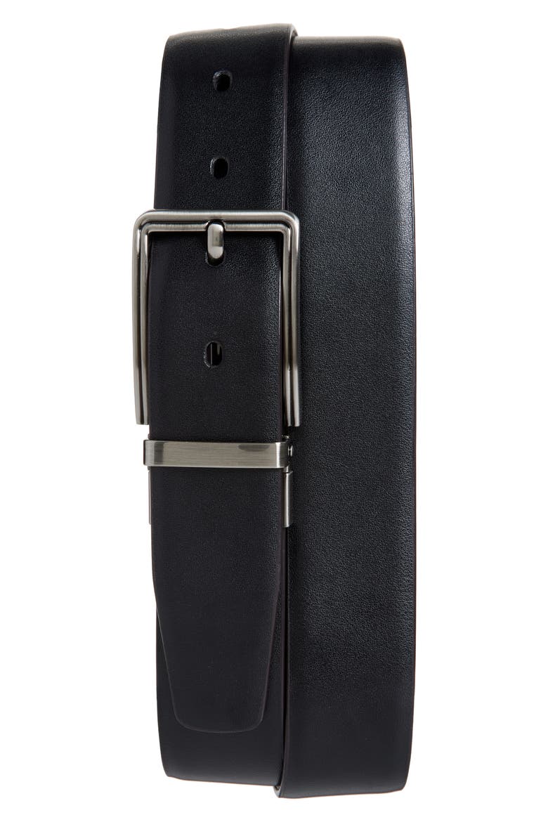 Fashion Reversible Leather Belt, Alternate, color, BROWN