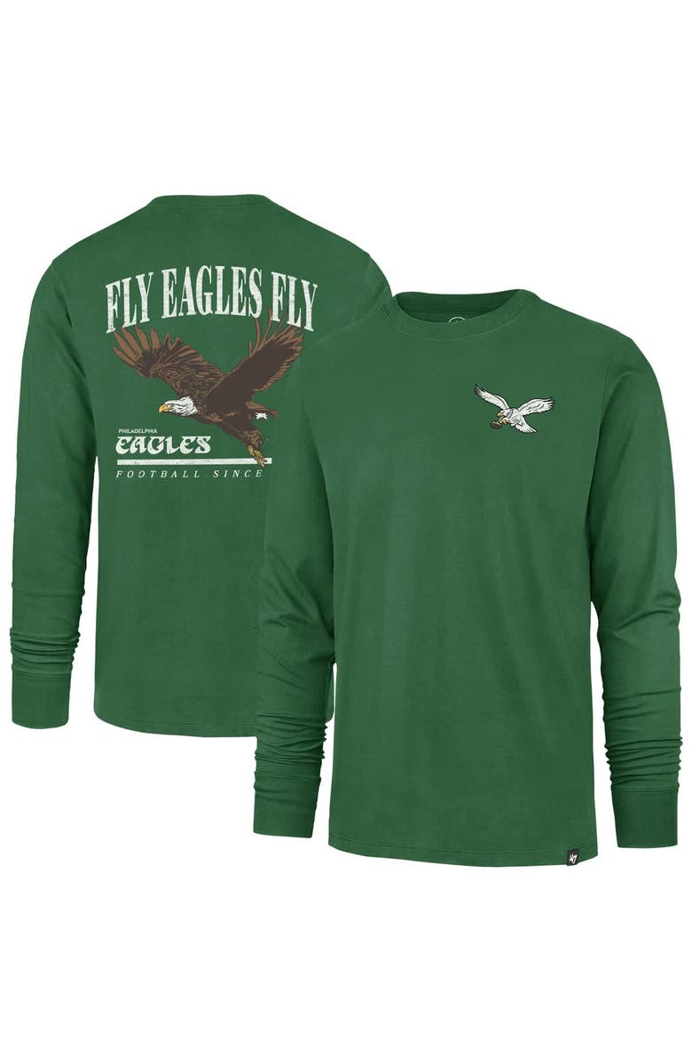 '47 Men's '47 Kelly Green Philadelphia Eagles Regional Backer Franklin Long Sleeve T-Shirt, Alternate, color, 