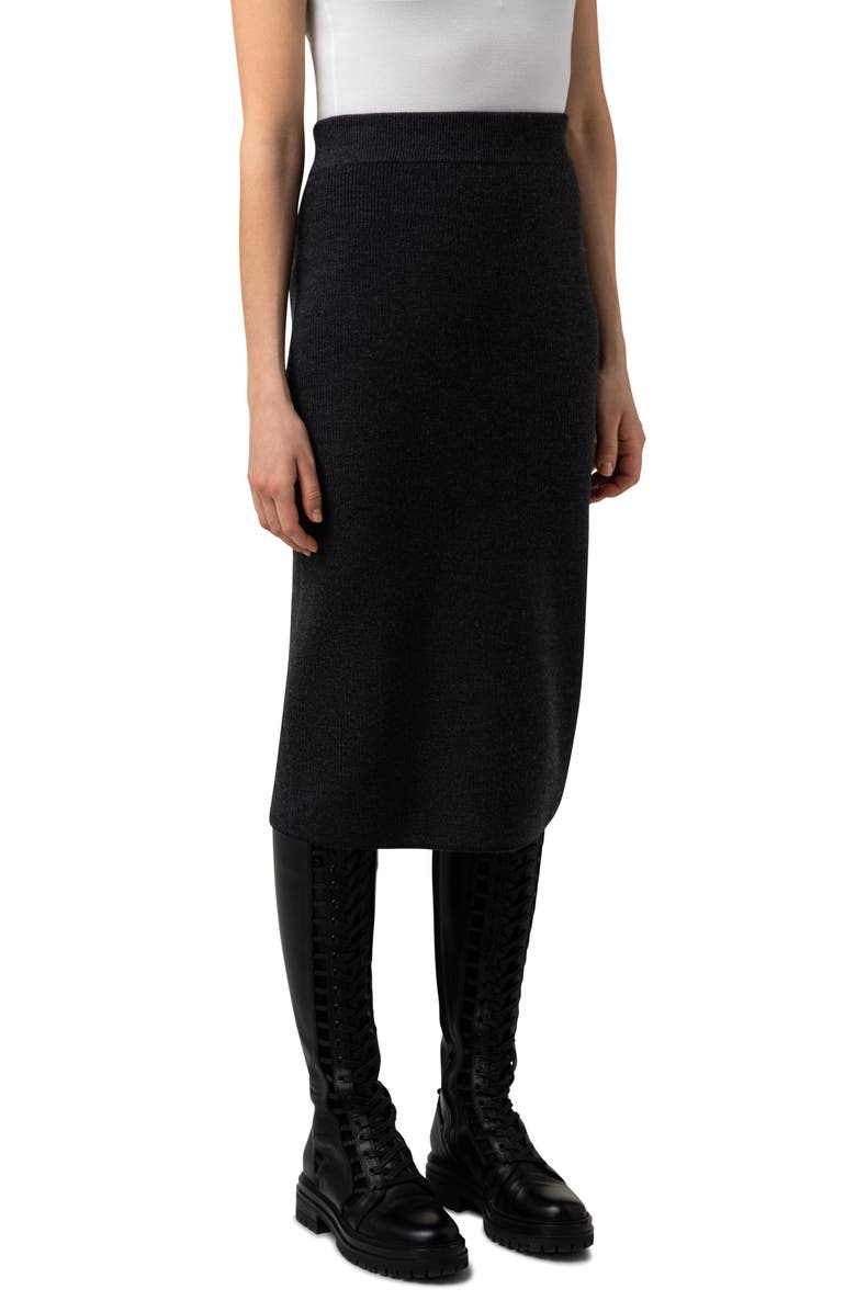 Akris Wool Rib Sweater Skirt, Alternate, color,