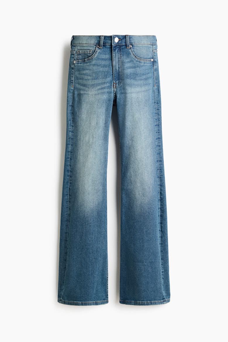 Flared High Waist Jeans, Alternate, color, Denim blue