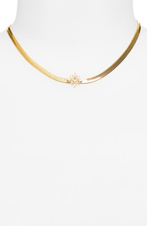 Nordstrom Cubic Zirconia Burst Snake Chain Necklace In Gold
