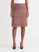 Misook Plaid Multi-Stitch Straight Skirt