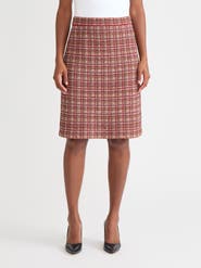 Misook Plaid Multi-Stitch Straight Skirt
