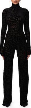 Naked Wardrobe Burnout Long Sleeve Jumpsuit