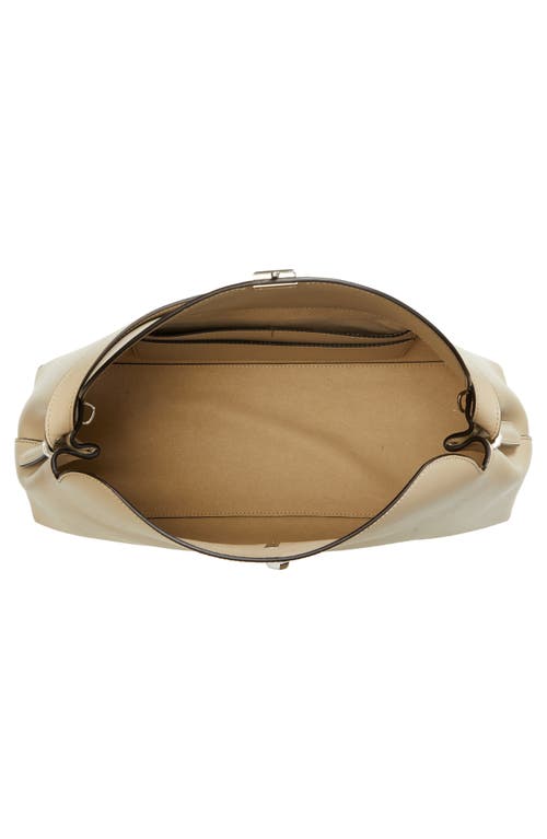 Totême Toteme T-lock Top Handle Leather Shoulder Bag In Fawn