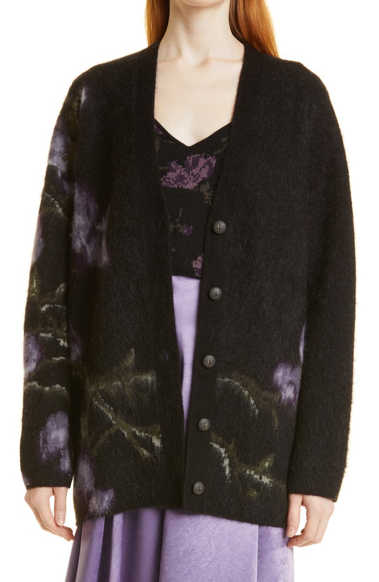 Vince Orchid Jacquard Cardigan, Main, color, 