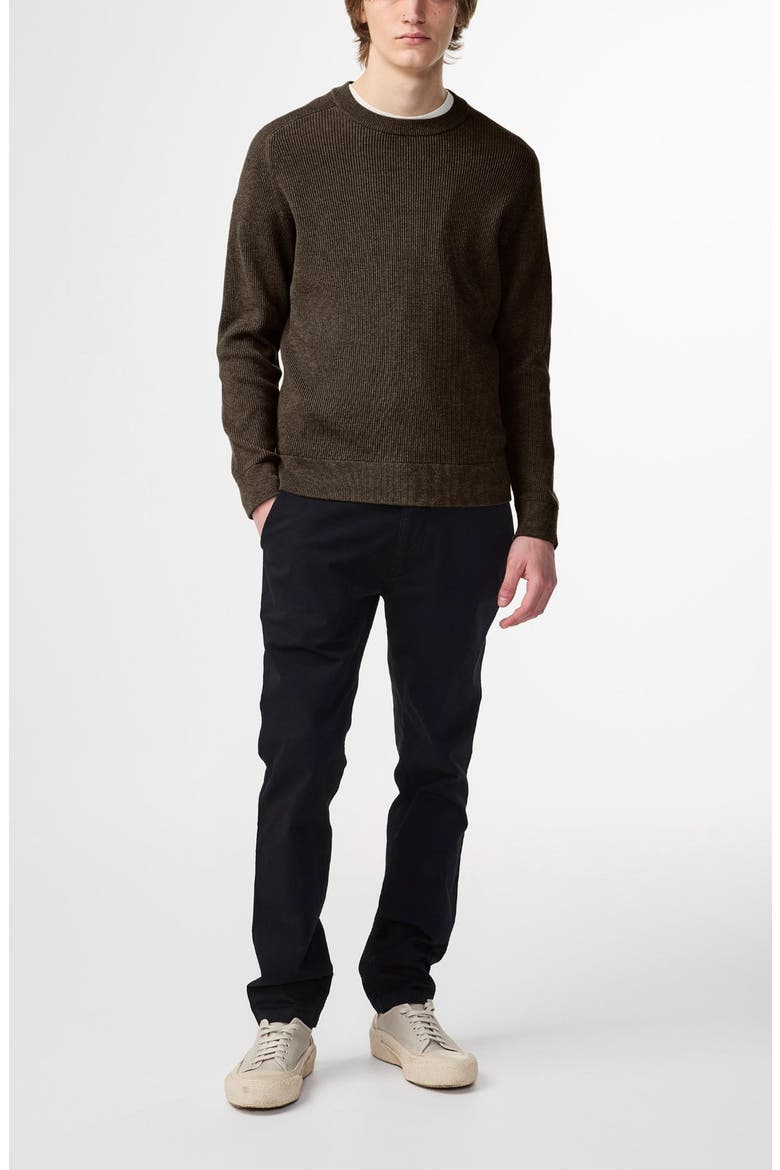 Kaley 6499 Cotton Crewneck Sweater, Alternate, color, DEMITASSE
