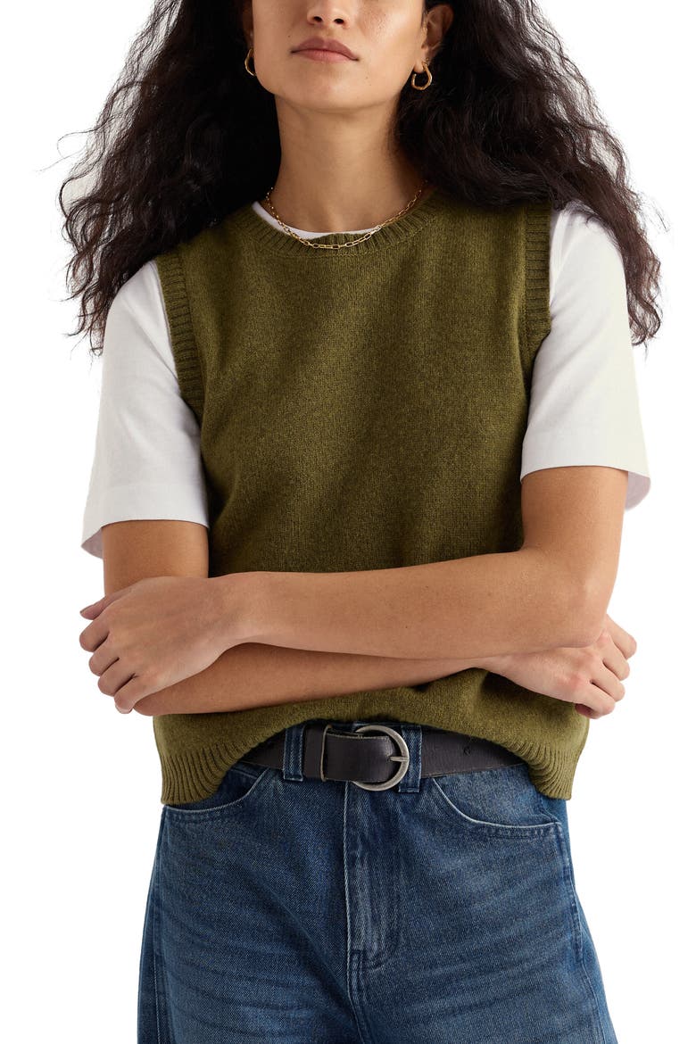 East View Merino Wool Blend Sweater Vest, Main, color, SEAGRASS